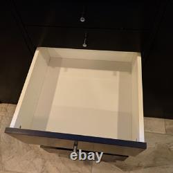 Modern Designer Black Lacquer Sideboard Credenza 58 2 Door 6 Drawer Storage