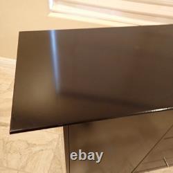 Modern Designer Black Lacquer Sideboard Credenza 58 2 Door 6 Drawer Storage