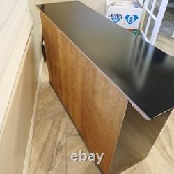 Modern Designer Black Lacquer Sideboard Credenza 58 2 Door 6 Drawer Storage