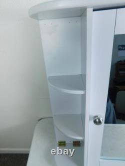 Modern Wall Mount Medicine Cabinet Door Mirror Open Shelves White Deco Style