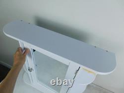 Modern Wall Mount Medicine Cabinet Door Mirror Open Shelves White Deco Style