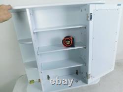 Modern Wall Mount Medicine Cabinet Door Mirror Open Shelves White Deco Style