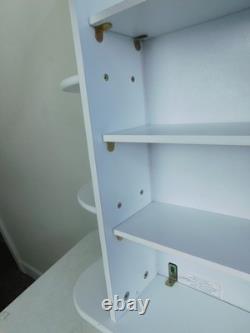 Modern Wall Mount Medicine Cabinet Door Mirror Open Shelves White Deco Style
