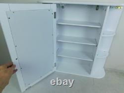 Modern Wall Mount Medicine Cabinet Door Mirror Open Shelves White Deco Style Modern Wall Mount Medicine Cabinet Door Mirror Open Shelves White Deco Style