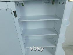 Modern Wall Mount Medicine Cabinet Door Mirror Open Shelves White Deco Style