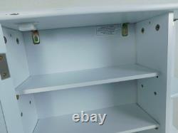 Modern Wall Mount Medicine Cabinet Door Mirror Open Shelves White Deco Style