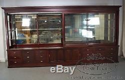 Monumental 15ft Mahogany Apothecary Display Trophy Case Cabinet