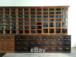 Monumental Antique Apothecary Hardware Store Cabinet
