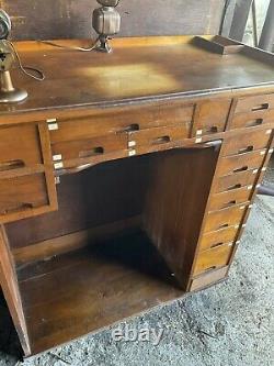 Museum piece watchmakers tool bench antique complete with tools parts cabinet