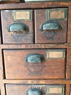 NEW OFFER! BONUS! Antique Oak19 Drawer Cabinet Original, New York Manufacturing