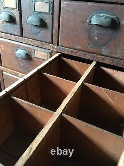 NEW OFFER! BONUS! Antique Oak19 Drawer Cabinet Original, New York Manufacturing