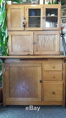 NICE Antique ORIGINAL oak 1910 Hoosier Kitchen Cabinet
