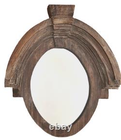 NWoT Architectural Reclaimed Salvaged Wood Oval Mirror With Slight Gray Wash