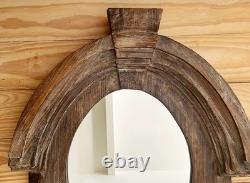 NWoT Architectural Reclaimed Salvaged Wood Oval Mirror With Slight Gray Wash