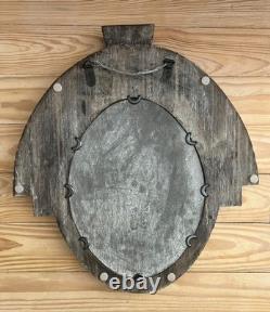 NWoT Architectural Reclaimed Salvaged Wood Oval Mirror With Slight Gray Wash