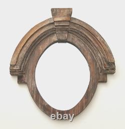 NWoT Architectural Reclaimed Salvaged Wood Oval Mirror With Slight Gray Wash