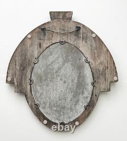 NWoT Architectural Reclaimed Salvaged Wood Oval Mirror With Slight Gray Wash