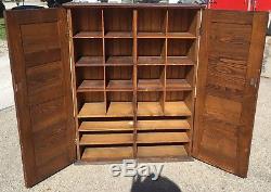 Neat OLD Antique Cubby Hole Storage Cabinet Oak