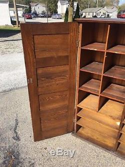 Neat OLD Antique Cubby Hole Storage Cabinet Oak