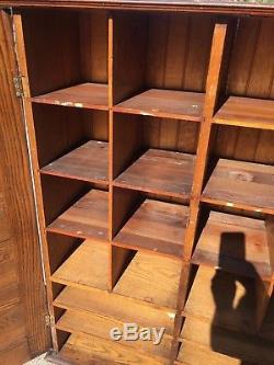 Neat OLD Antique Cubby Hole Storage Cabinet Oak