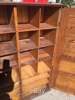 Neat OLD Antique Cubby Hole Storage Cabinet Oak