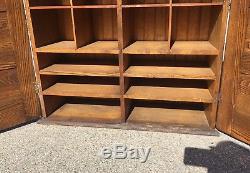 Neat OLD Antique Cubby Hole Storage Cabinet Oak