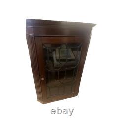 Neoclassical Hanging Corner CABINET, Cupboard, Mahogany, Thirteen Light, 43t