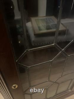 Neoclassical Hanging Corner CABINET, Cupboard, Mahogany, Thirteen Light, 43t