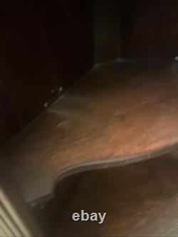 Neoclassical Hanging Corner CABINET, Cupboard, Mahogany, Thirteen Light, 43t