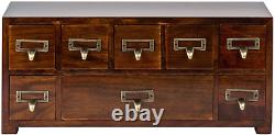 New Cabinet Vintage Card Catalog Label Holder Organizer Traditional Medicine