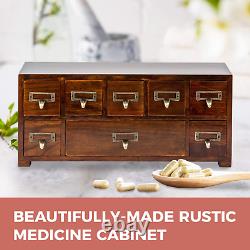 New Cabinet Vintage Card Catalog Label Holder Organizer Traditional Medicine