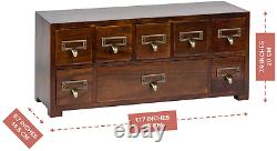 New Cabinet Vintage Card Catalog Label Holder Organizer Traditional Medicine