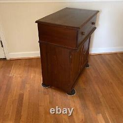 New England Primitive Pine Wood Lift Top Dry Sink Washstand Commode Cabinet