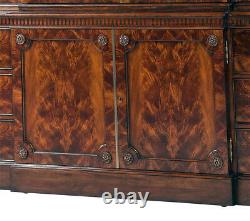 New Flame Mahogany Princess Diana Chippendale Breakfront Bookcase China Cabinet