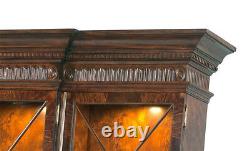 New Flame Mahogany Princess Diana Chippendale Breakfront Bookcase China Cabinet