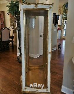 OLD VTG 1940s LOUIS XV STYLE ITALIAN FLORENTINE GILTWOOD VITRINE DISPLAY CABINET