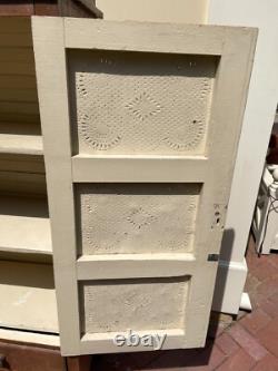 OUTSTANDING Antique 19th C. PIE SAFE Cupboard Punched Tin Panels Doors 2 Drawers