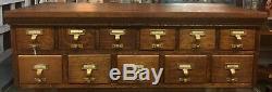 Oak 11 Drawer Library Stacking Card File Cabinet-library Bureau Sole Maker Label