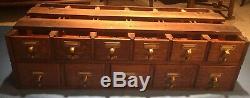 Oak 11 Drawer Library Stacking Card File Cabinet-library Bureau Sole Maker Label