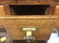 Oak 11 Drawer Library Stacking Card File Cabinet-library Bureau Sole Maker Label