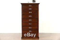 Oak 1900 Antique Map Chest or 9 Drawer Printer File or Collector Cabinet