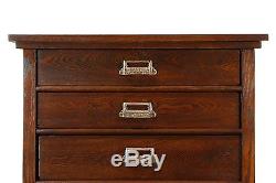 Oak 1900 Antique Map Chest or 9 Drawer Printer File or Collector Cabinet