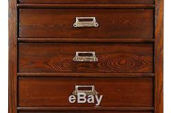 Oak 1900 Antique Map Chest or 9 Drawer Printer File or Collector Cabinet