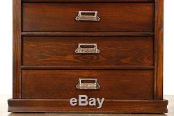 Oak 1900 Antique Map Chest or 9 Drawer Printer File or Collector Cabinet