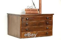 Oak 1910 Antique 4 Drawer Jewelry Chest or Collector Cabinet