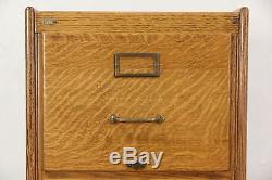 Oak 1920 Antique 4 Drawer Library or Office Filing Cabinet, Standard File 555