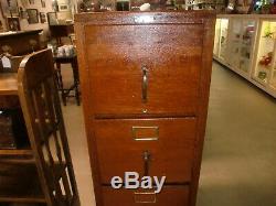Oak 4 Drawer File Cabinet Old Crackle Finish Made in Ohio Hobart Brothers Co