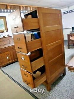 Oak 4 Drawer File Cabinet Weis with Base Panel Sides and Back Monroe, Michigan