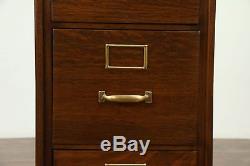 Oak 4 Drawer Filing Cabinet, Antique Library or Office File #28773