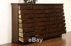Oak 71 Drawer 1910 Antique File or Collector Cabinet, 4 Drawer Sizes